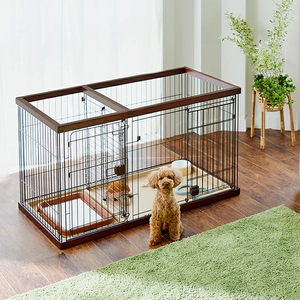 27%OFF】トイレのしつけが出来る ドッグルームサークル ブラウン 