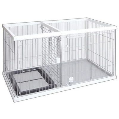 【飼い始めグッズ15%OFF】トイレのしつけが出来る ドッグルームサークル ホワイト ワイド【会員様限定】