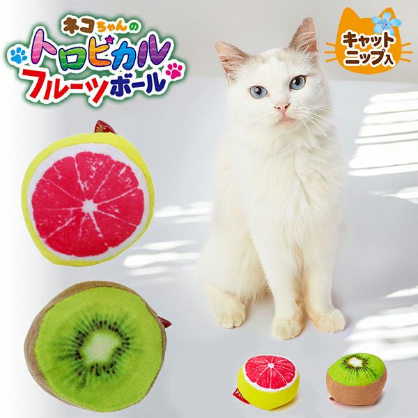 40%OFF！猫の日特集】猫用おもちゃ トロピカルフルーツボール 2個