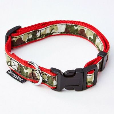犬用首輪 EthicalDoor エシカルドア 迷彩カラー M レッド
