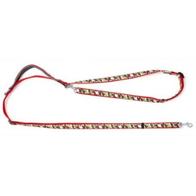Dog drawstring EthicalDoor Camouflage Shoulder Lead Red