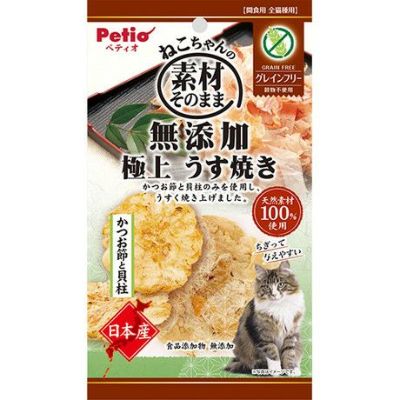 素材そのまま ねこちゃんの 無添加極上うす焼き かつお節と貝柱 3g | ペティオ オンライン ショップ本店