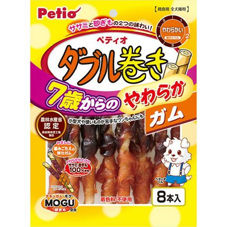 わんわんの日P11%還元】7歳からのやわらか ダブル巻き ガム 8本入【会員様限定】 | ペティオ オンライン ショップ本店