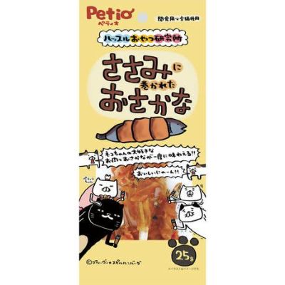 ハッスルおやつ研究所 キャット ささみに巻かれたおさかな 25g