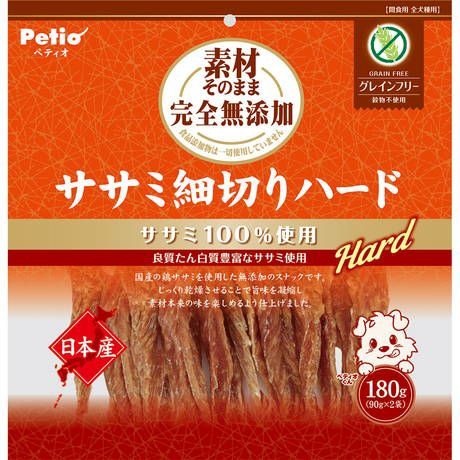 素材そのまま 完全無添加 ササミ細切りハード 80g | ペティオ