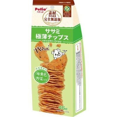 肉の日10%OFFキャンペーン】素材そのまま 完全無添加 ササミ 野菜入り パリッと 極薄チップス 45g【会員様限定】 | ペティオ オンライン  ショップ本店