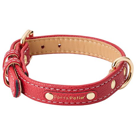 犬用首輪 Porta ポルタ クラシックソフトレザーカラー 30mm レッド