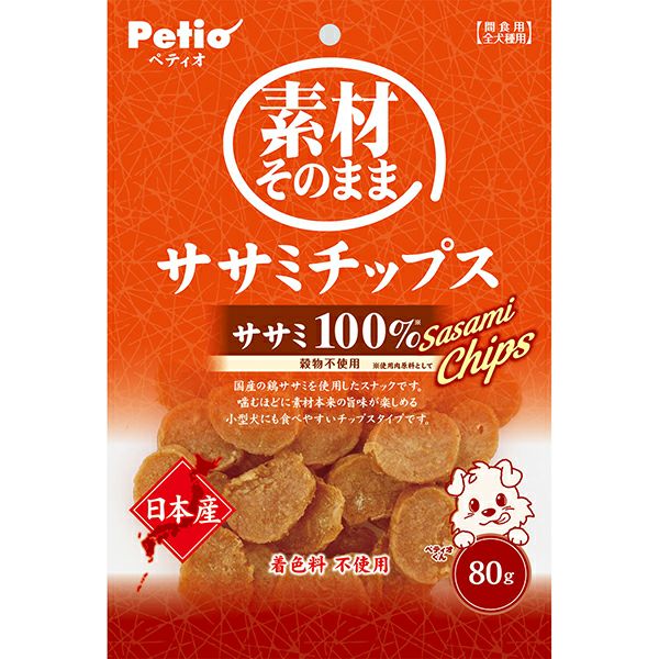 素材そのまま ササミチップス 80g | ペティオ オンライン ショップ本店