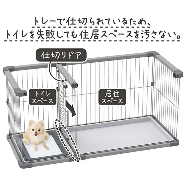 犬用 トイレのしつけが出来る ドッグルームサークルPlus グレー