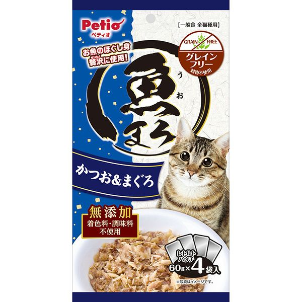 魚まろ かつお＆まぐろ ささみ入り 60g×4袋入 | ペティオ オンライン